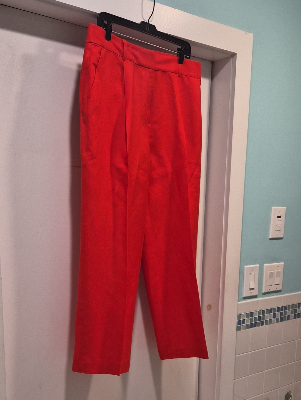 LOFT- RED 12 Petite Peyton Linen Blend Trousers